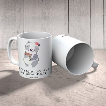 Mr. & Mrs. Panda Tasse Barkeeperin Leidenschaft - Weiß - Geschenk, Barbesitzerin, Kaffeetass, Keramik, Brillante Bedruckung