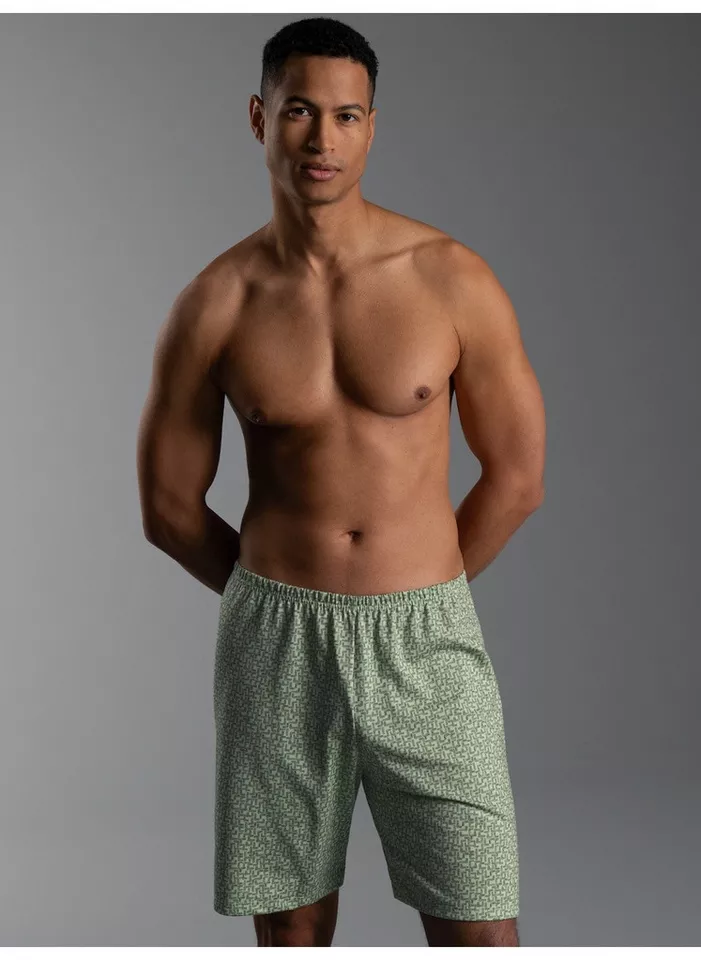 Trigema Bermudas TRIGEMA Pyjama Shorts mit Tetris Muster (1-tlg)