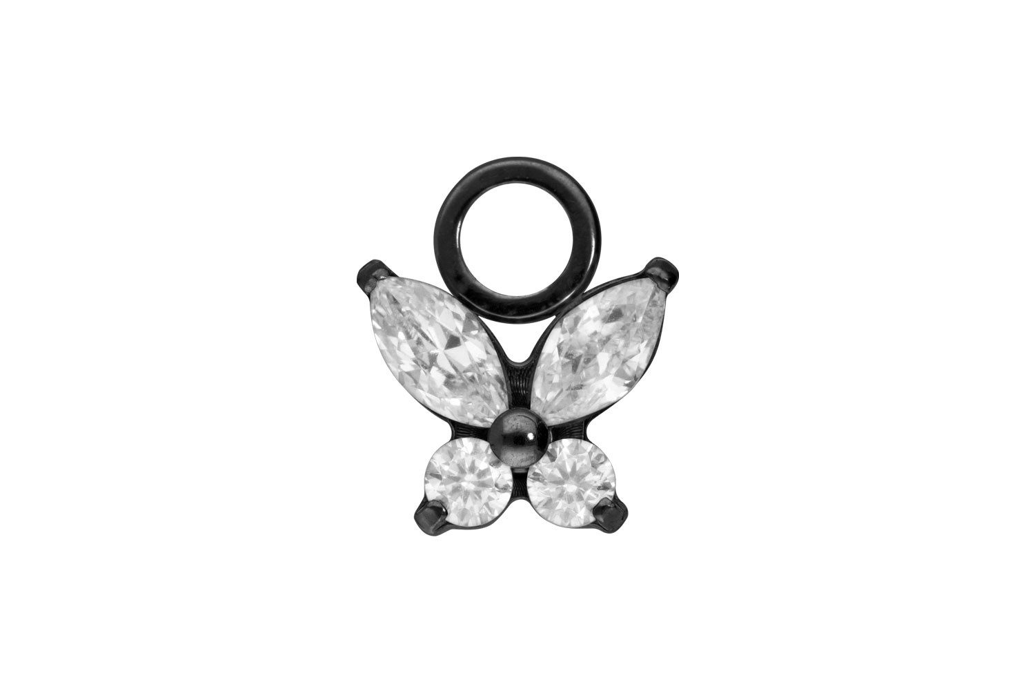 PIERCINGLINE Piercing-Set Titan Anhänger für Clicker KRISTALLSCHMETTERLING (Piercing-Anhänger, 1-tlg)