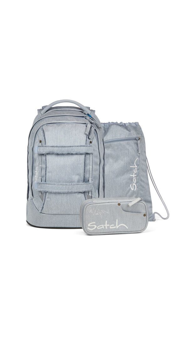 Satch Schulrucksack pack set (6-tlg), größenverstellbares Rückensystem