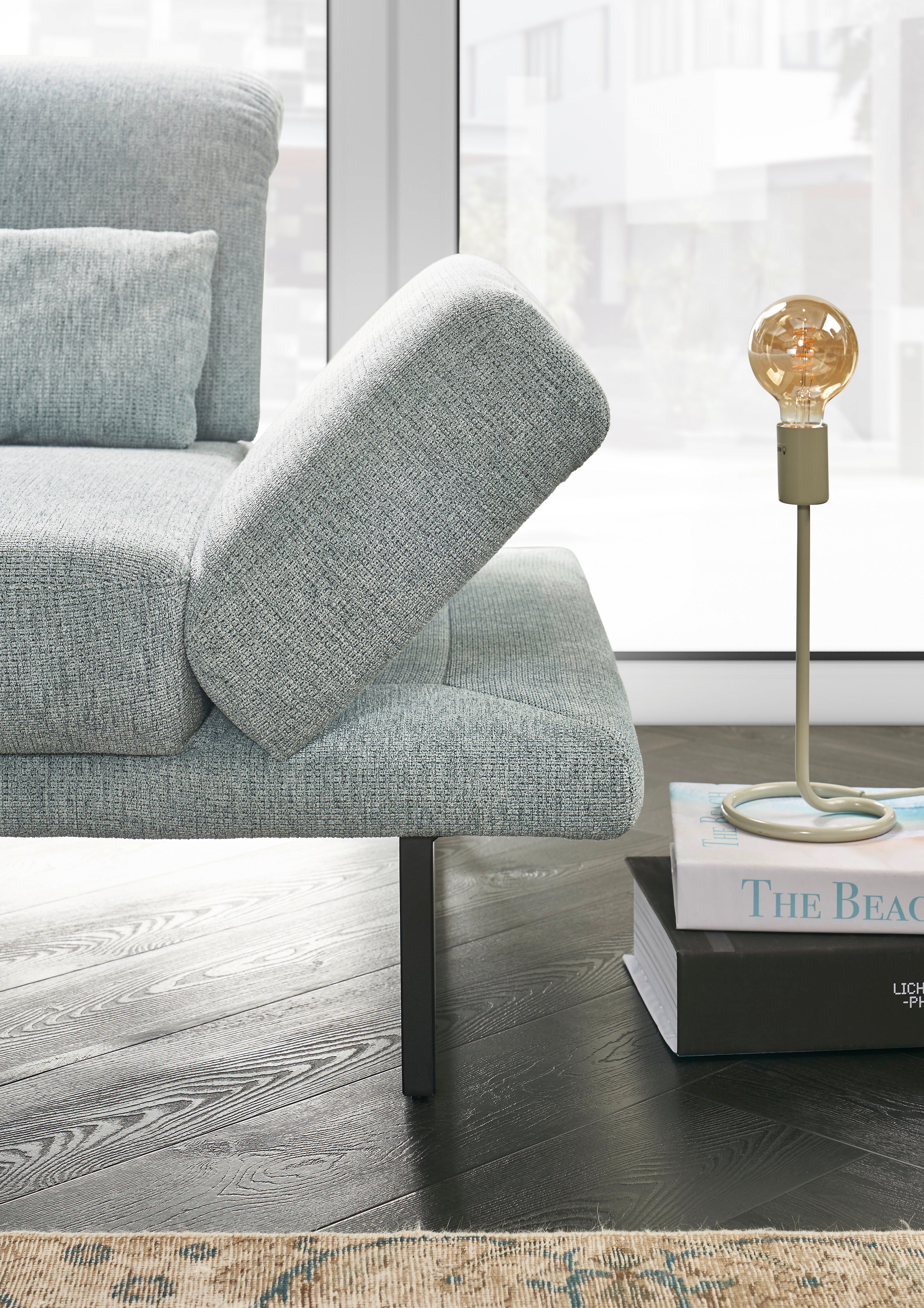 3C Candy Ecksofa Mallow Designsofa mit Komfortfunktionen, modern und bequem, L-Form, Verstellbare Armlehne und Kopfteil, manuelle Sitztiefenverstellung