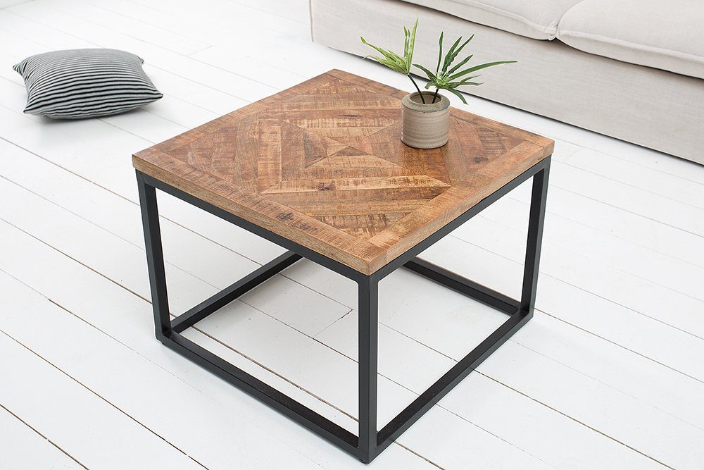 riess-ambiente Beistelltisch INFINITY HOME 60cm natur, Massivholz · Metall-Gestell · Holztisch · Industrial · Mangoholz