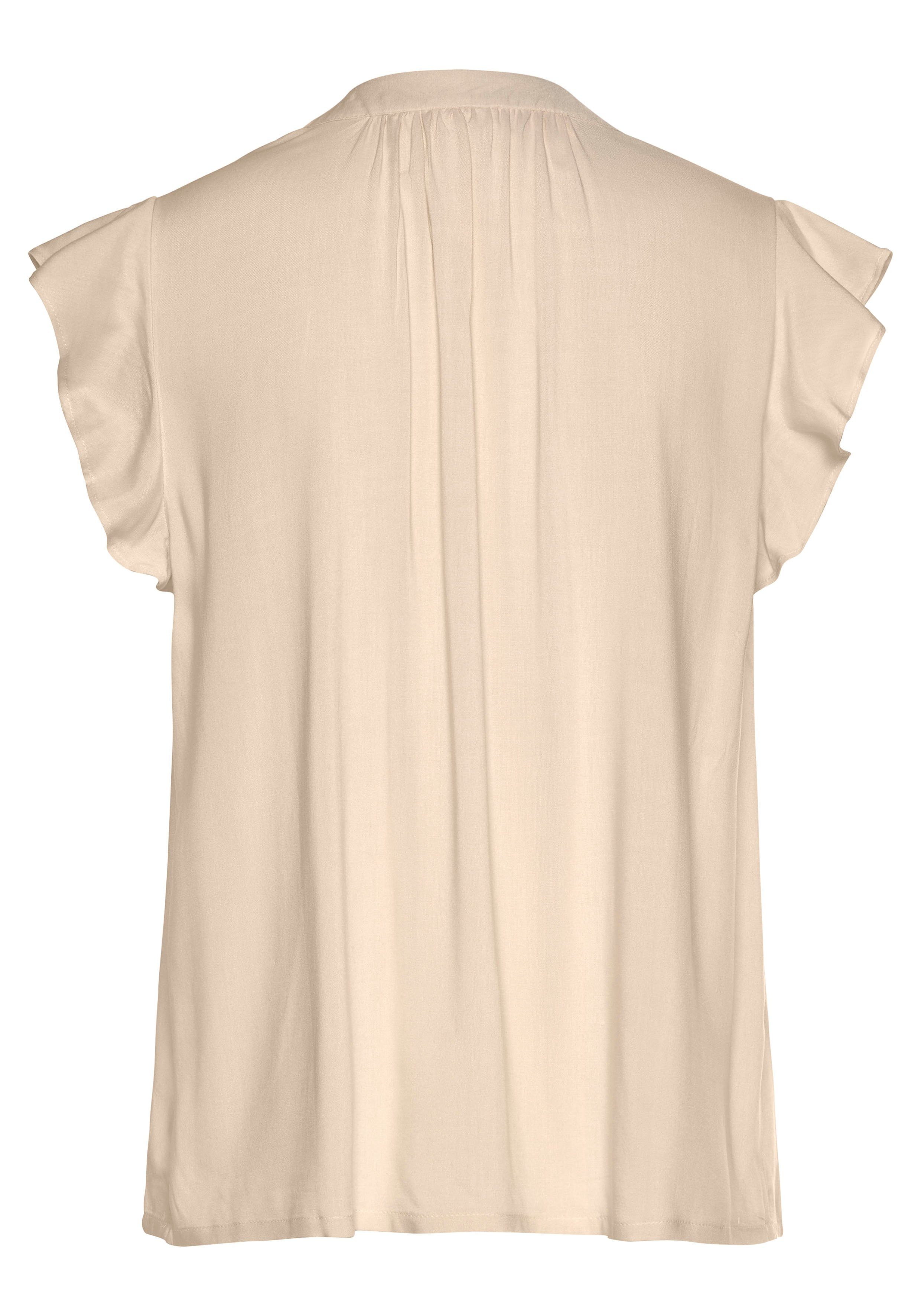LASCANA Schlupfbluse mit Rüschenärmeln, Kurzarmbluse, elegant