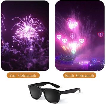 MAVURA Brille MAGIC HEART GLASSES Herz Brille 3D Special Effect Herzbrille Liebe Partybrille Feuerwerk Halloween Weihnachten Karneval Festival Party Konzert Effekt schwarz