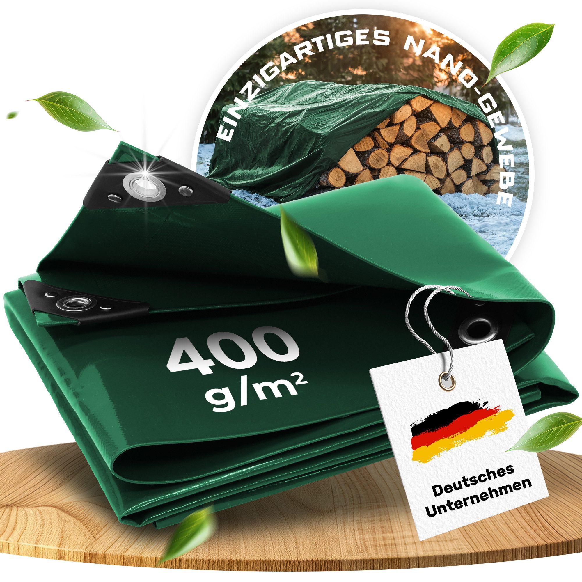 Trekline Schutzplane Premium Abdeckplane wasserdicht, Reißfest, Langlebig, UV-Beständig