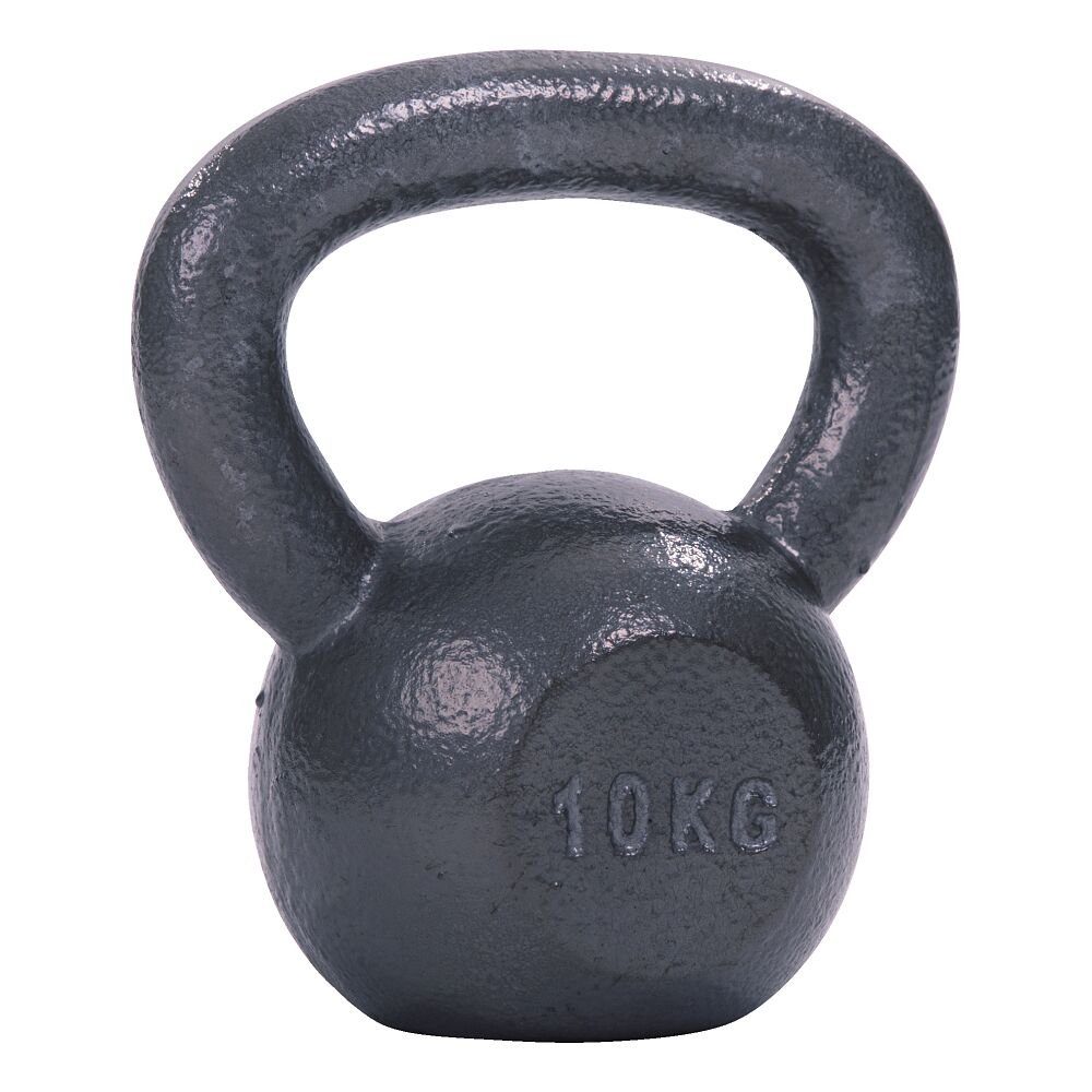Sport-Thieme Kettlebell Kettlebell lackiert, Besonders Hammerschlag, 10 Griffe kg rutschfeste handliche, Grau