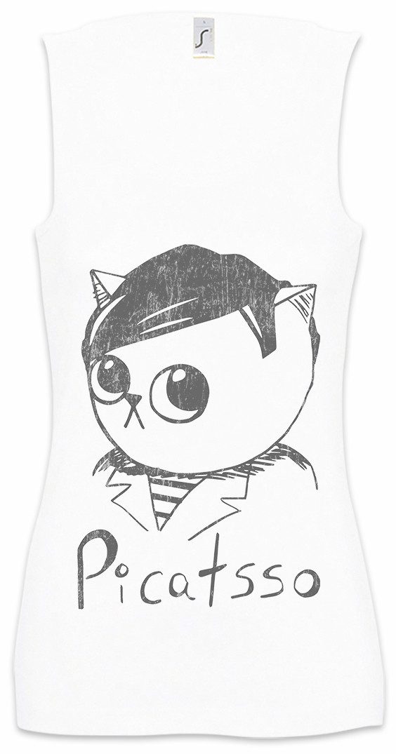 Tanktop Picatsso Ärmelloses Damen T-Shirt Cat Cats Pablo Art Student Arts