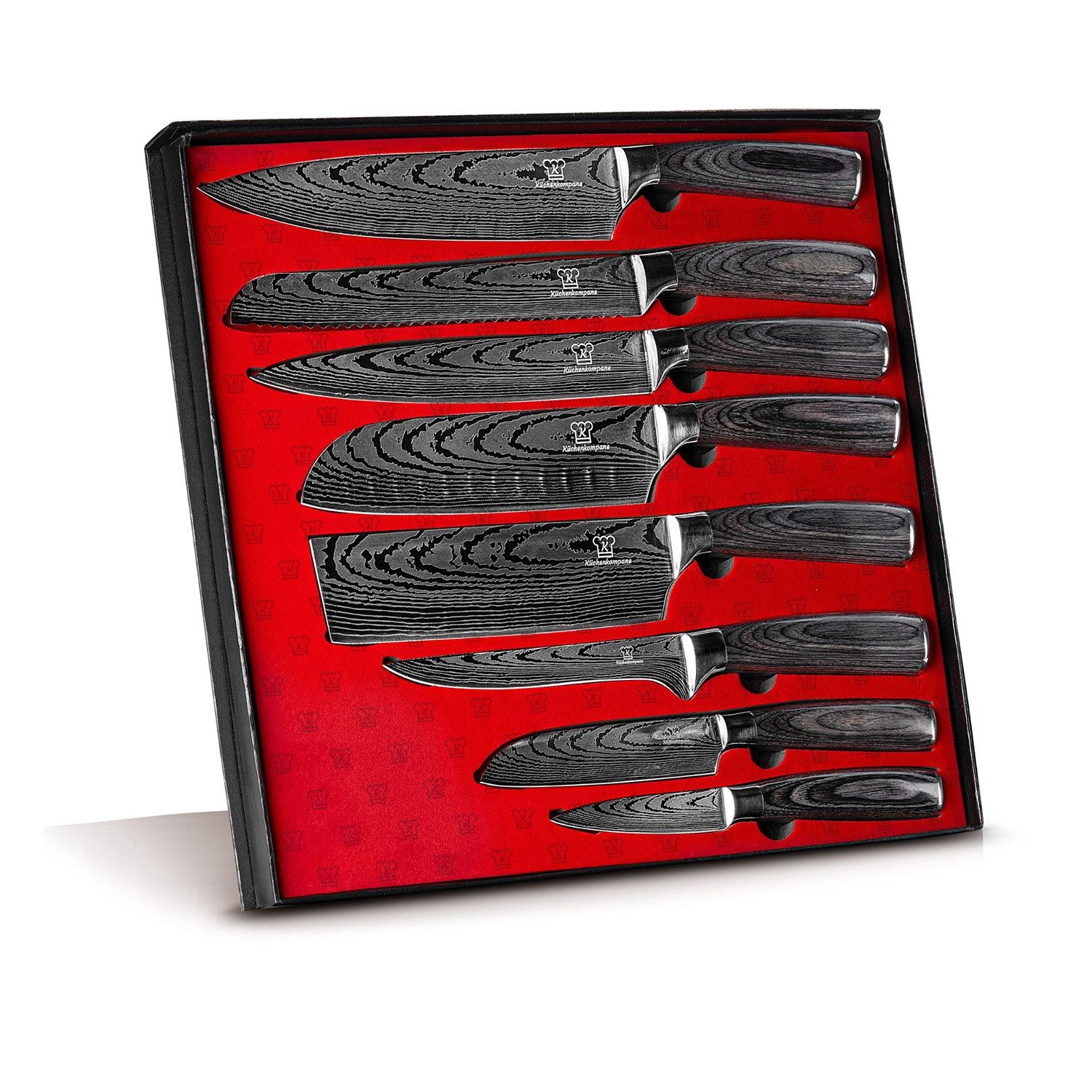 Küchenkompane Messer-Set Asiatisches Messerset Kurai 8-teiliges Küchenmesser Set Premium (8-tlg)