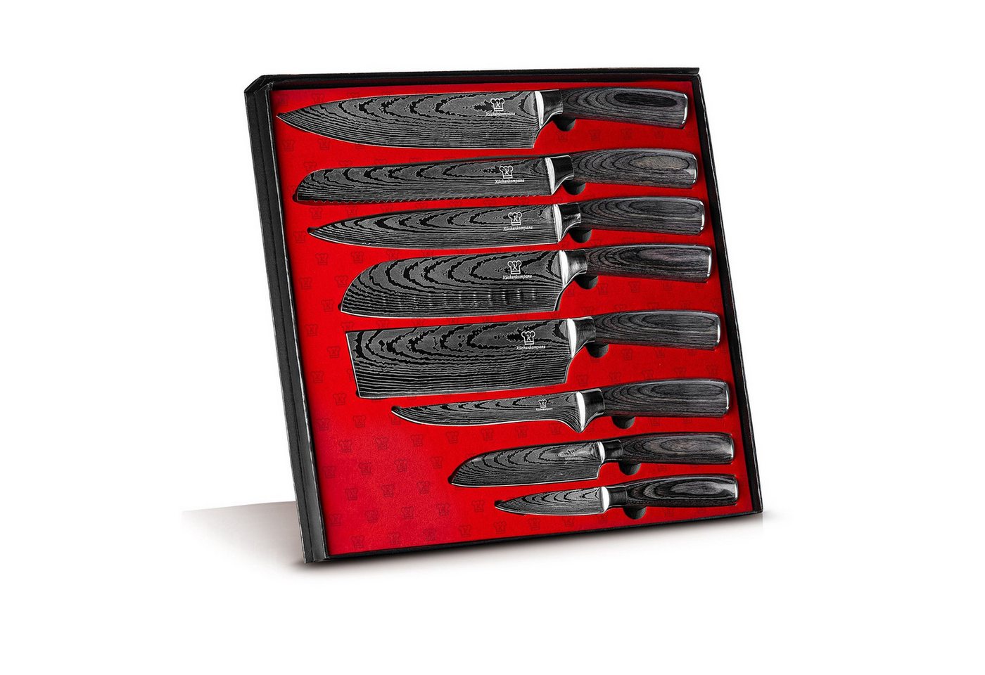 Küchenkompane Messer-Set Asiatisches Messerset Kurai 8-teiliges Küchenmesser Set Premium (8-tlg)