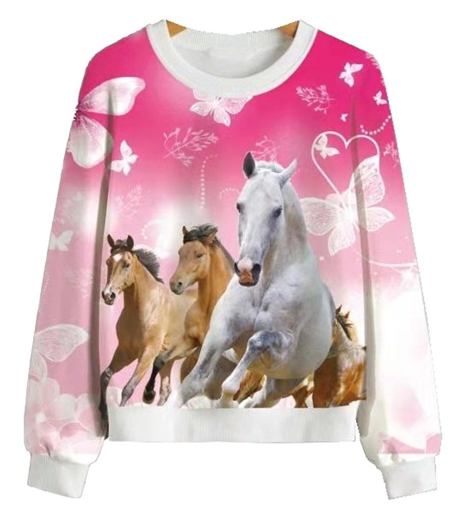 Girls Fashion Sweatshirt Mädchen Sweatshirt, Langarm Shirt, MS623 All-Over-Druck