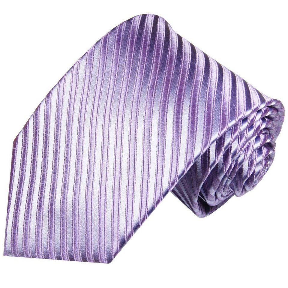 Paul Malone Krawatte Designer Seidenkrawatte Herren Schlips modern uni  gestreift 100% Seide Schmal (6cm), lila flieder 951