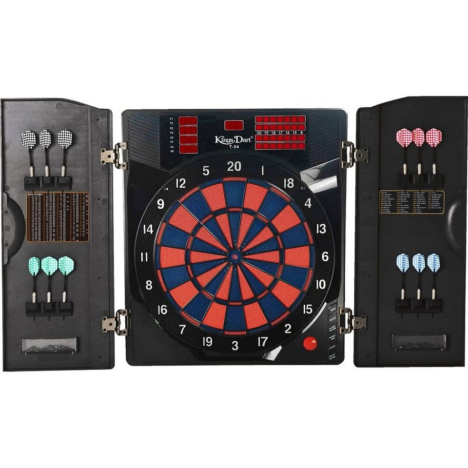 Kings Dart Dartscheibe Elektronische Dartscheibe Cabinett, mit 211  Spielvarianten, bis 8 S..., Für bis zu 8 Spieler geeignet