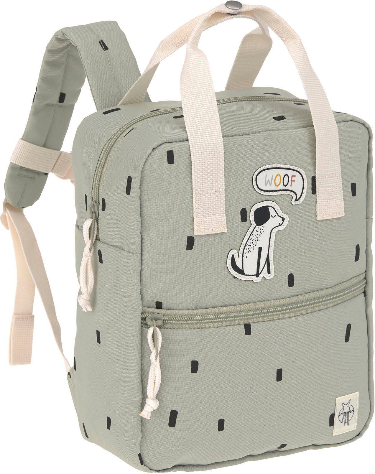 LÄSSIG Prints, Happy Kinderrucksack Backpack, Square Light Mini Olive