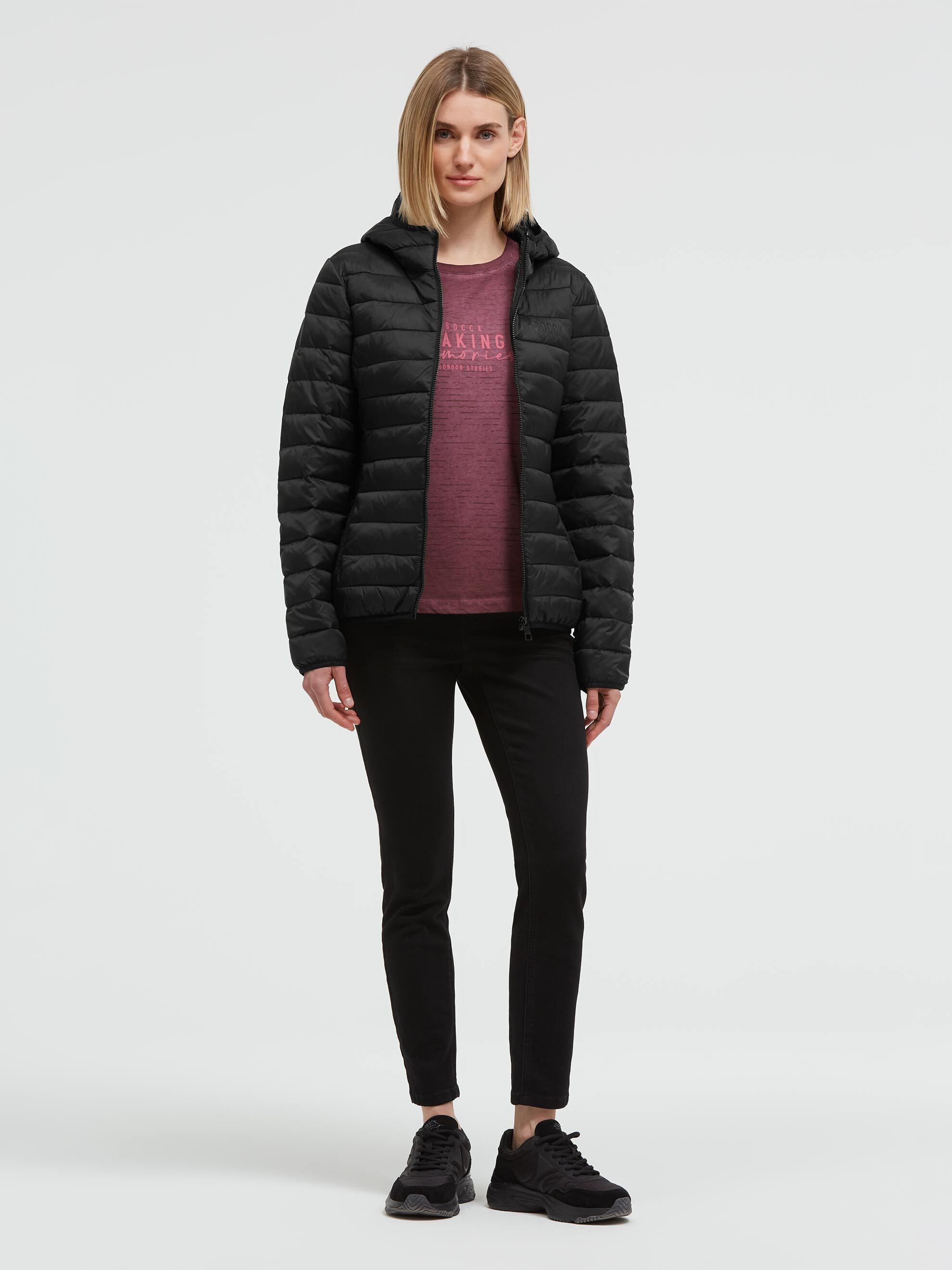 SOCCX Outdoorjacke mit elastischem Saumabschluss