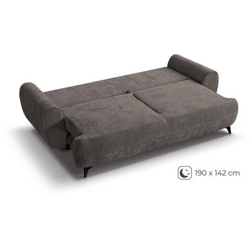 Beautysofa Ecksofa Stilvolles elegantes bequemes Sofa mit großem Schlafbereich CREMONA, B:241/H:95/T:107cm
