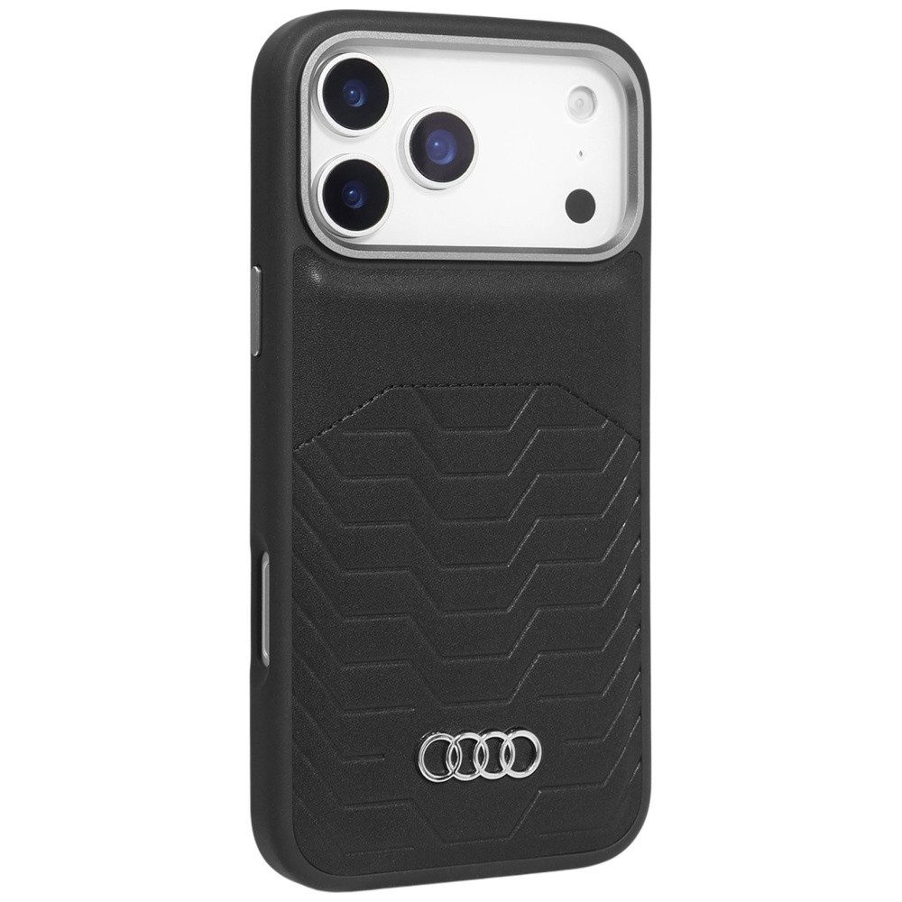 Audi Handyhülle Case iPhone 17 Pro Max GT MagSafe Kunstleder schwarz Logo 6,9 Zoll, Kantenschutz