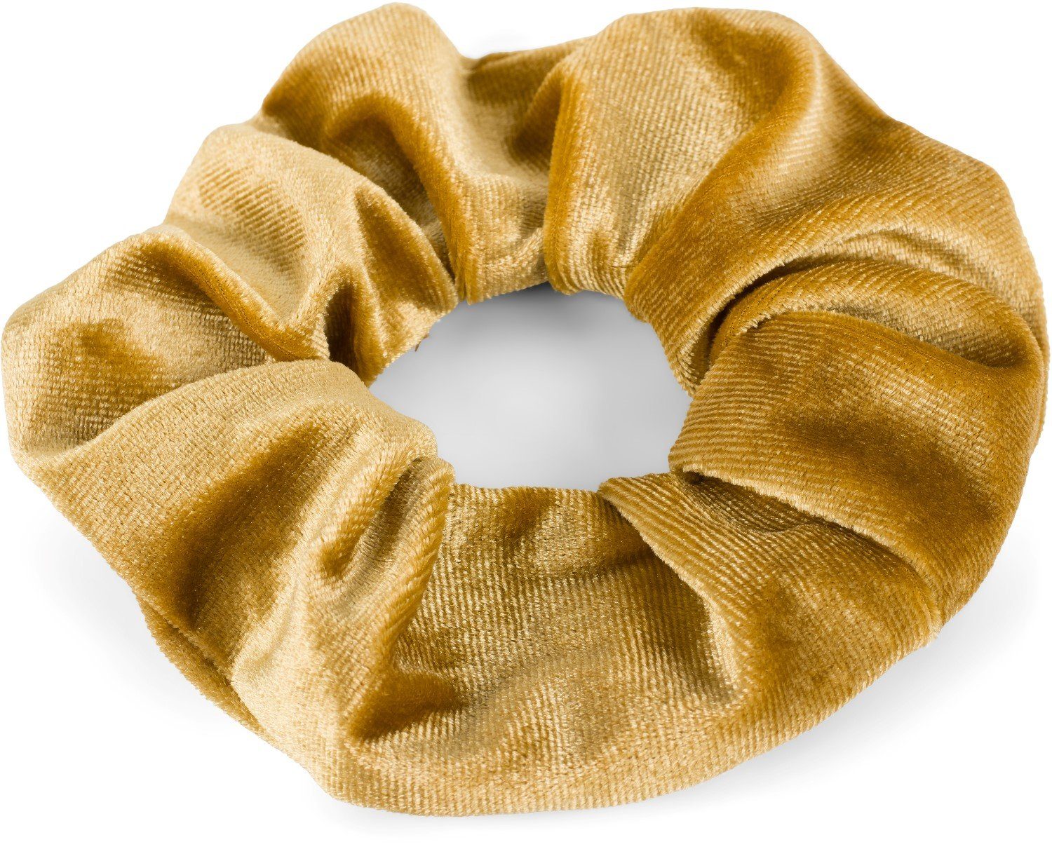 Samt Scrunchie Haargummi Curry 1-tlg., styleBREAKER Haargummi, XXL