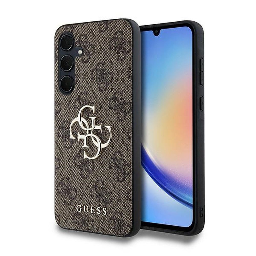 Guess Handyhülle Hardcase Schutzhülle, Guess 4G Logo, Kunstleder-Optik, Hardcase