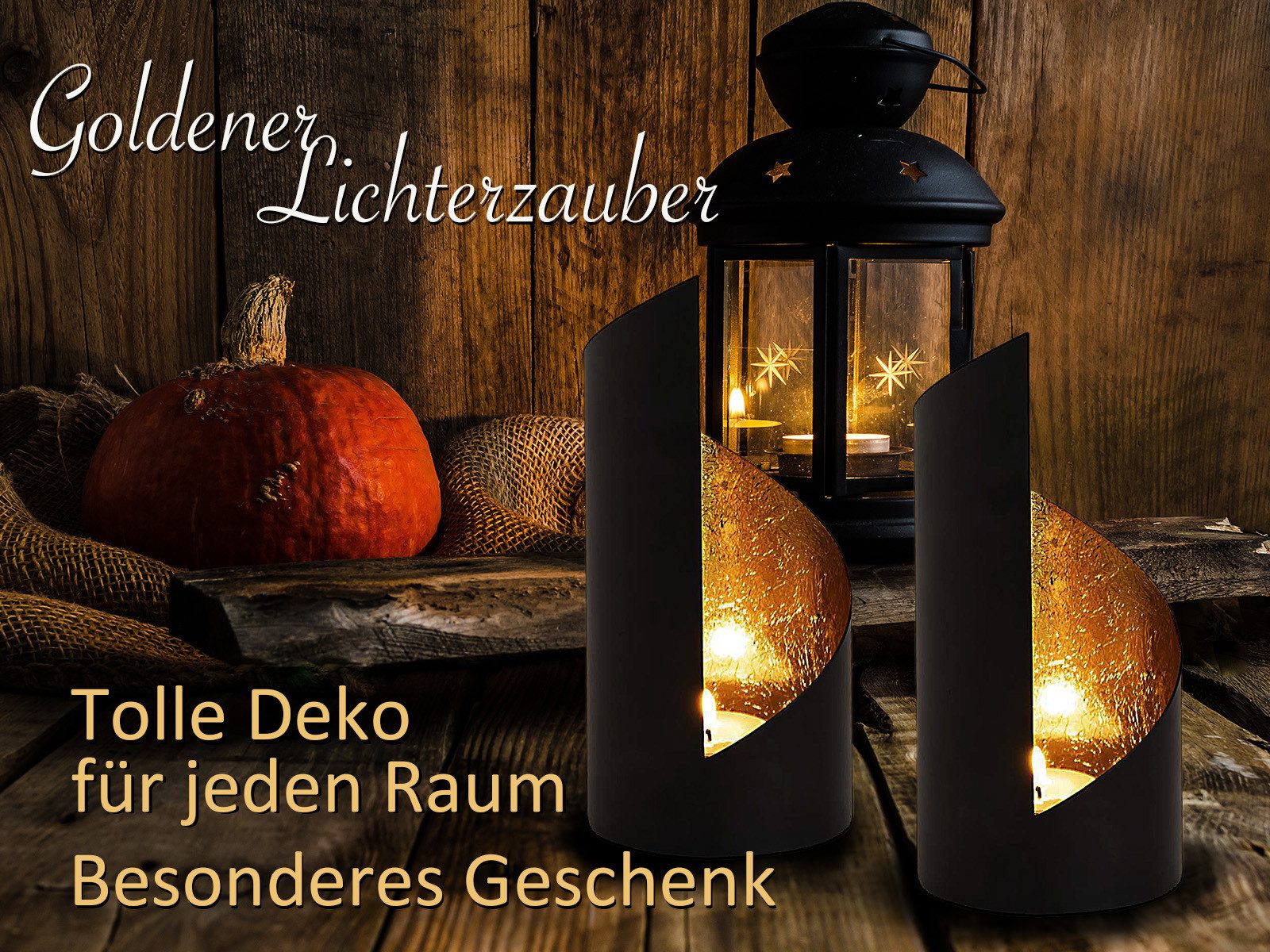 Amagohome Teelichthalter Teelichthalter Set 2-teilig Kerzenhalter zylindrisch Metall schwarz ma (2 St)