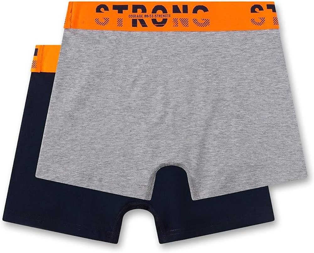 Sanetta Slip Sanetta Jungen 2er Pack Unterhosen Boxershorts STRONG grau schwarz (Doppelpack, 1-St)