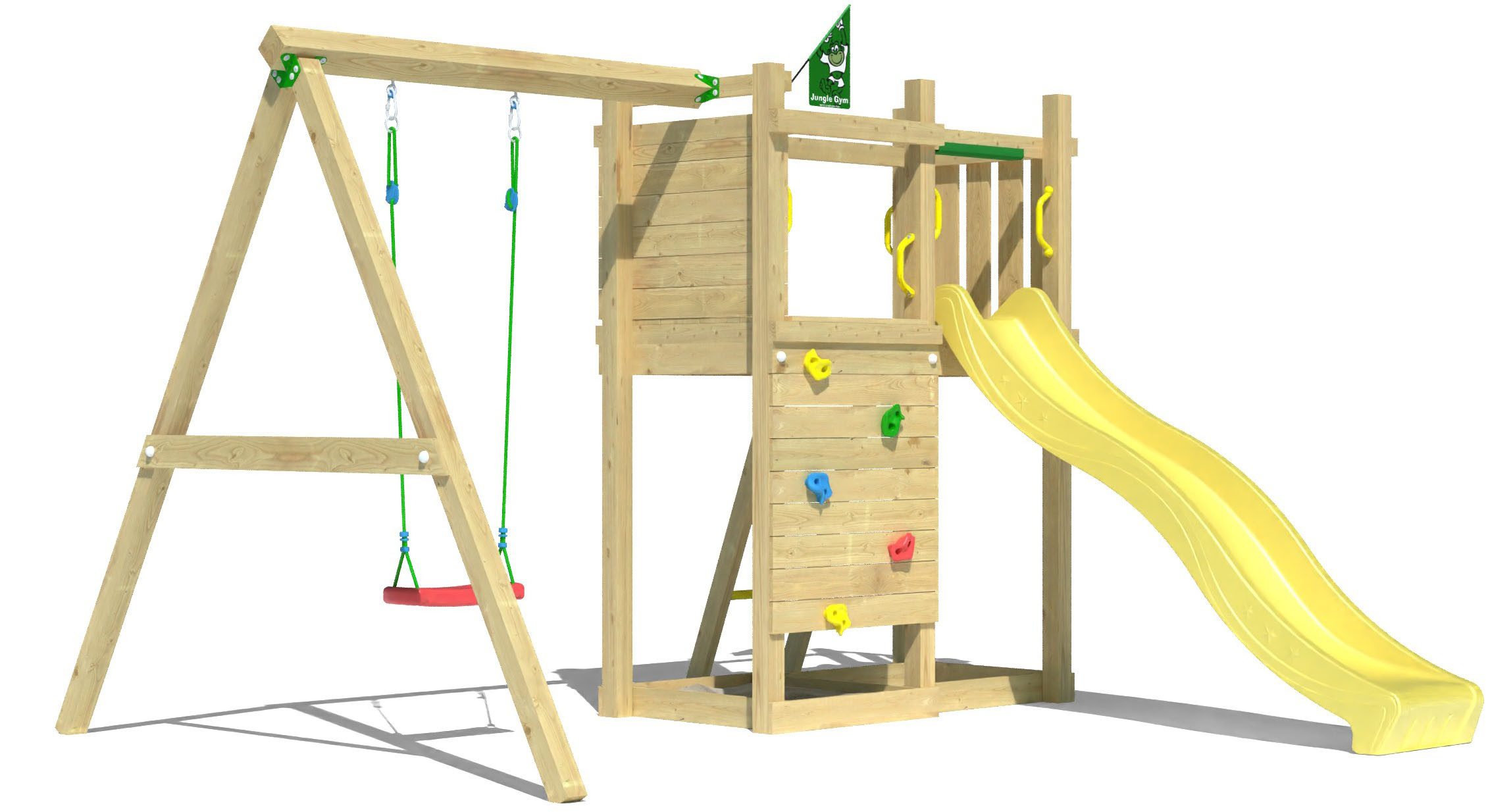 Jungle Gym Spielturm Deck, Spielanlage mit Schaukel und Rutsche mit Wasseranschluss