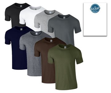 Gildan T-Shirt 10er T-Shirts Softstyle M L XL XXL 3XL 4XL 5XL Shirt & GRATIS Block (10er-Pack)