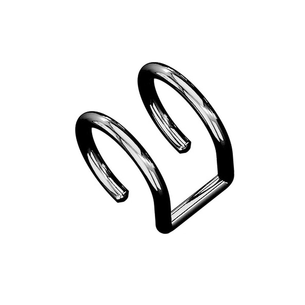 Taffstyle Ohrklemme Doppel Ear Cuff Fake Piercing Ohrklemme Cartilage Knorpel Schwarz (Piercing Hoop Ring Clip On Schmuck), Piercing Серьги Ohrklemme Ear Cuff Ohrmanschette Fake Ohr