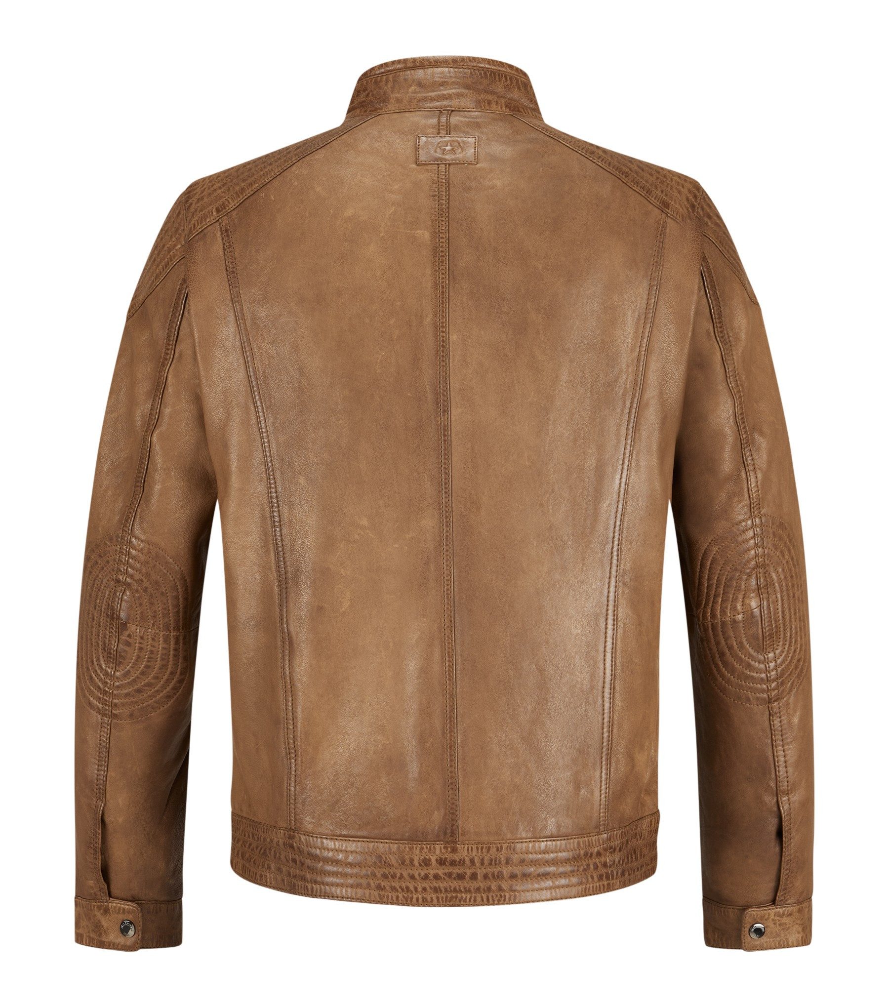 Milestone Lederjacke MSParker Klassische Herren Bikerjacke mit Steppdetails aus Lammnappa