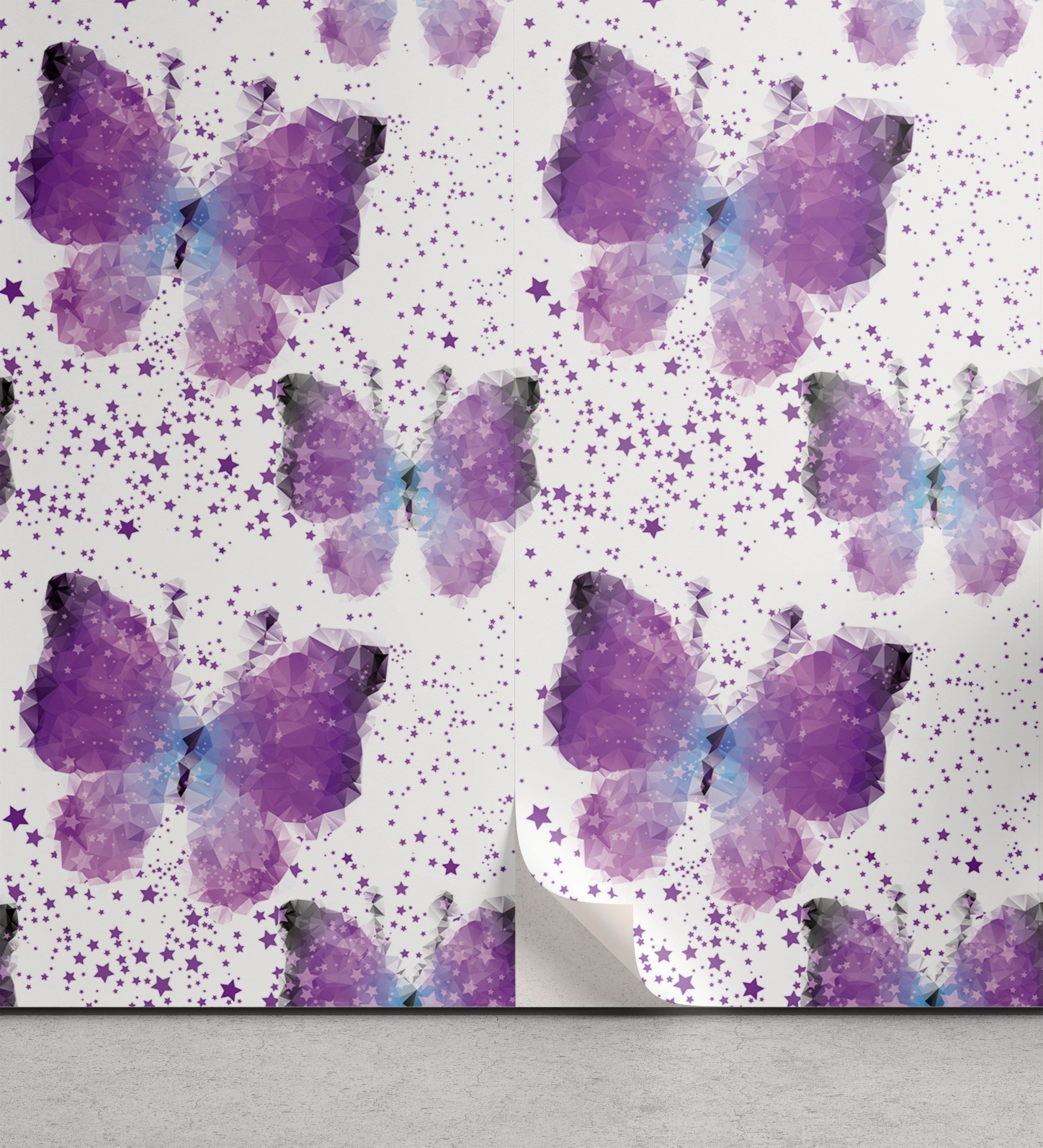 Abakuhaus Vinyltapete selbstklebendes Wohnzimmer Küchenakzent, Schmetterling Moderne Poly Effect