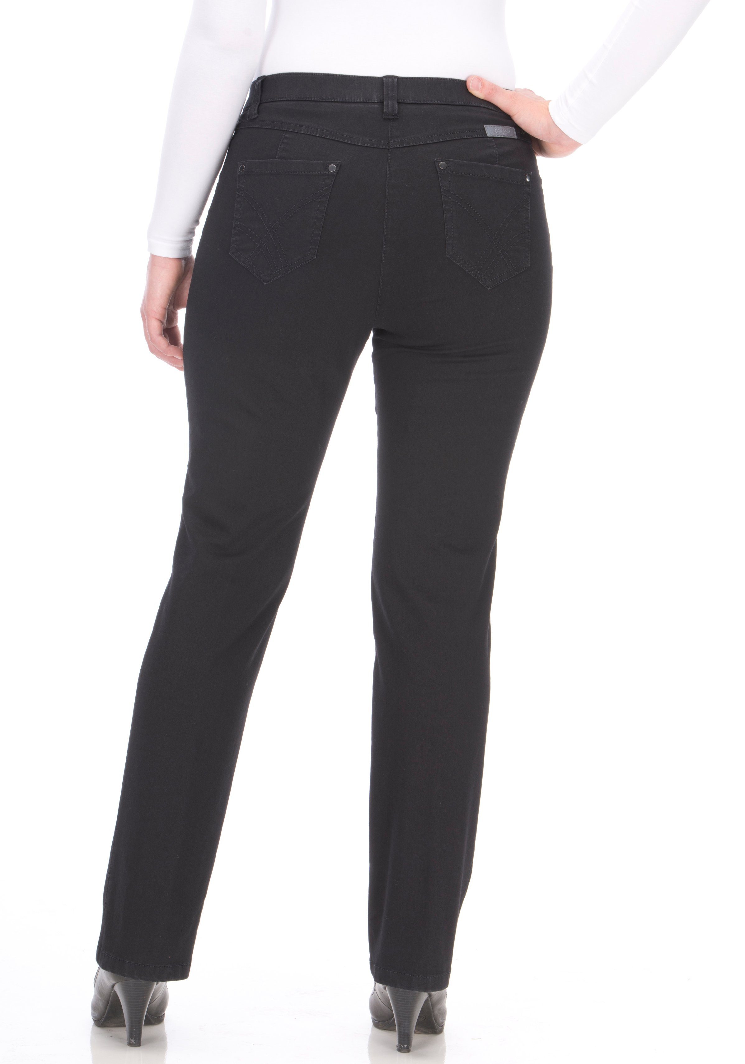 KjBRAND Stretch-Hose Betty super schwarz-Kurzgrößen Stretch