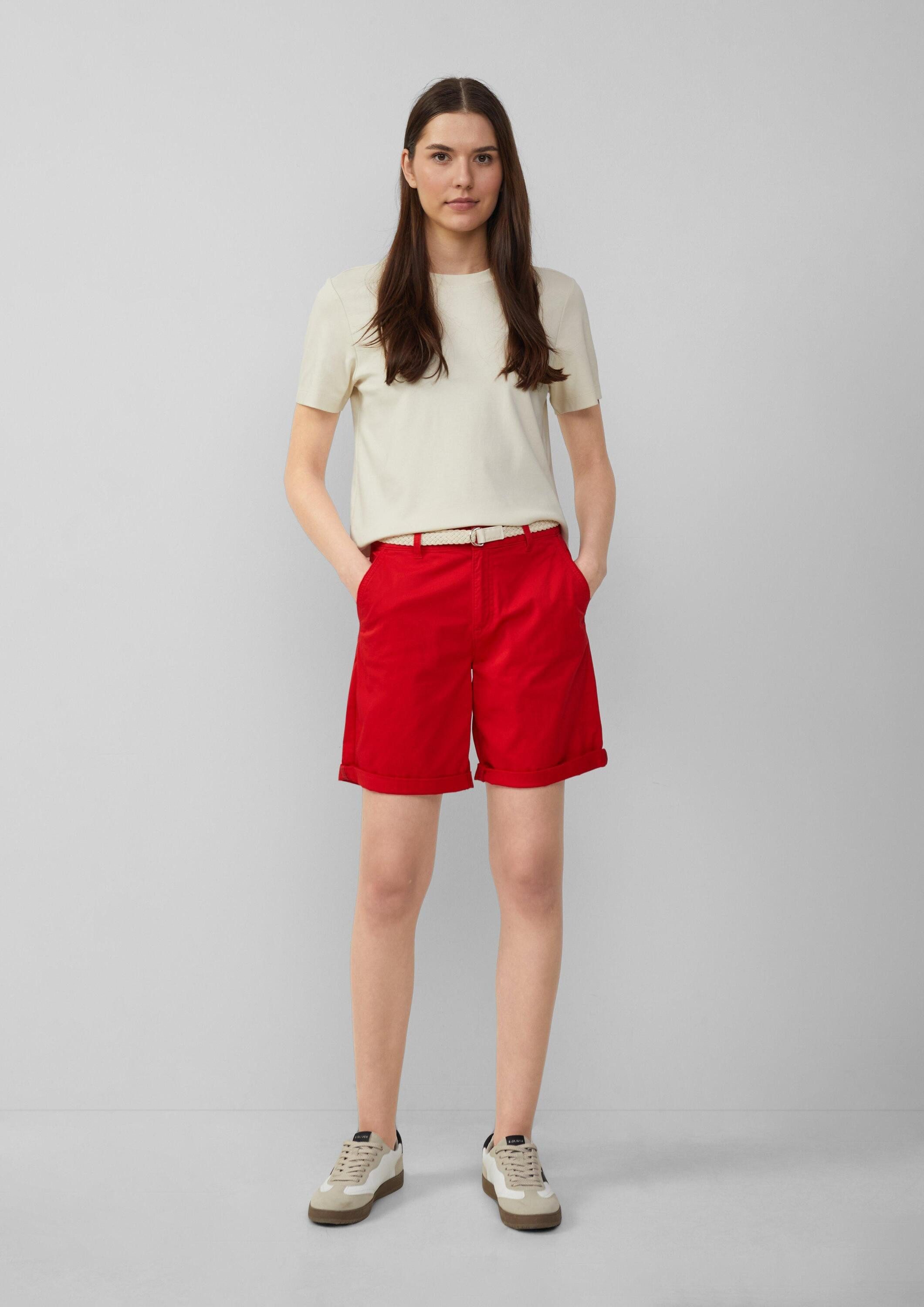 s.Oliver Shorts Hose Shorts mit geflochtenem Gürtel und Garment Dye