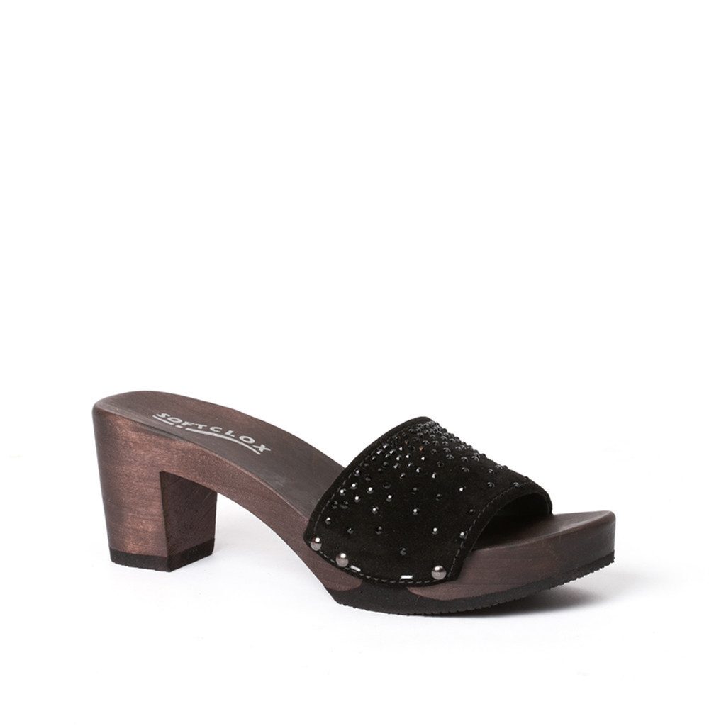 Softclox RANJA Crystal Kaschmir schwarz (dunkel) Pantolette