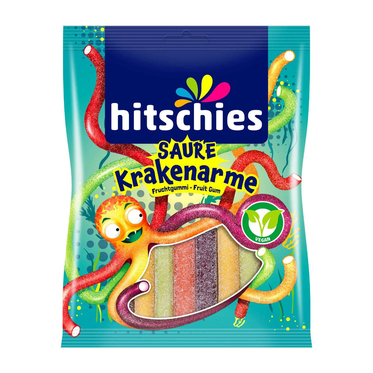 hitschies Süßigkeit, Hitschies Saure Krakenarme Fruchtgummi mit vanilliger Füllung 125g