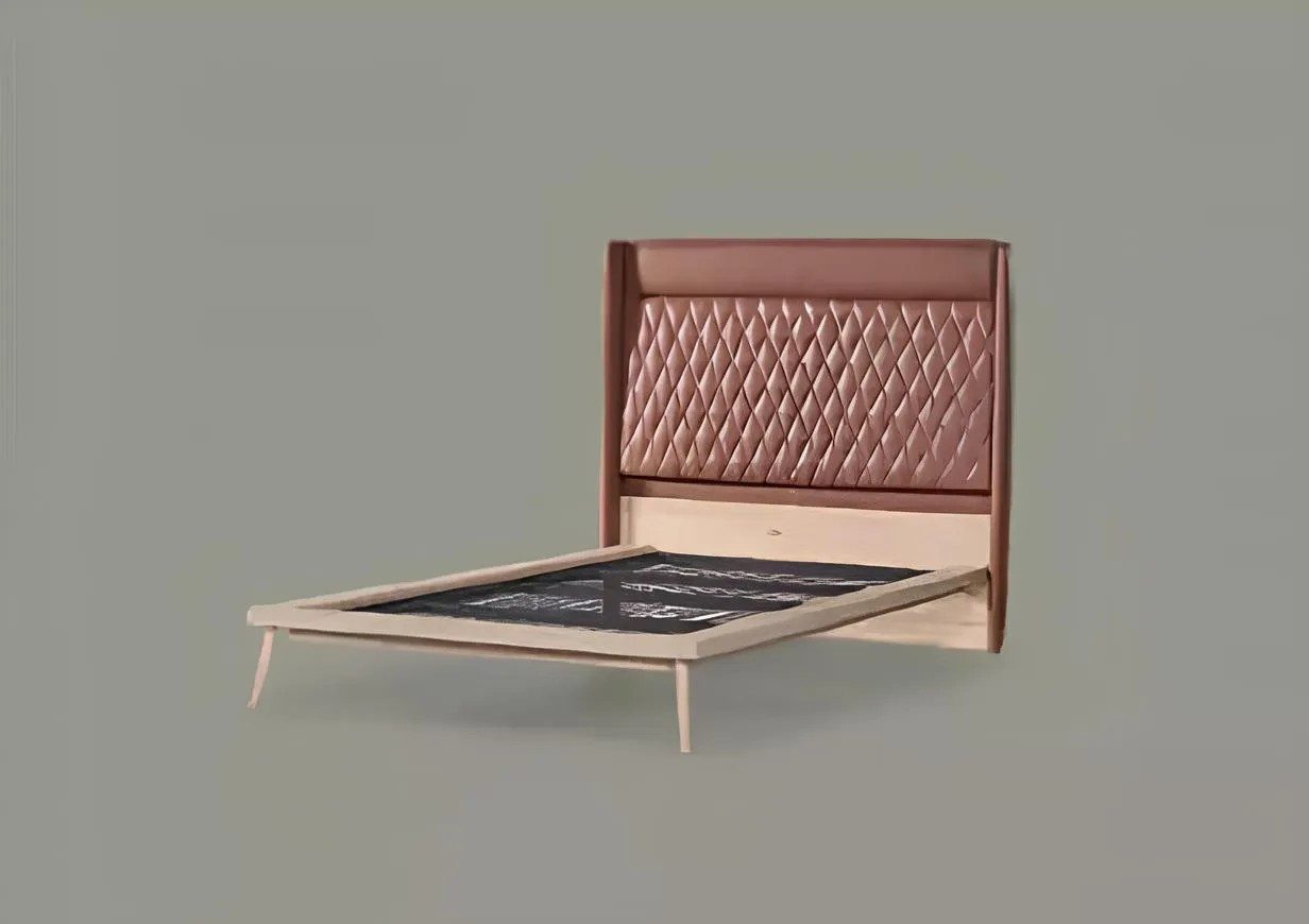 JVmoebel Kinderbett Stilvolles Jugendbett aus Holz mit eleganter Polsterung in Braun (1-tlg., Bett), Made in Europa