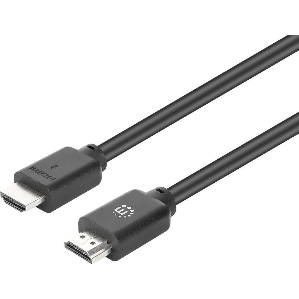MANHATTAN HDMI Anschlusskabel HDMI-A Stecker, HDMI-A Stecker 5 m Schwarz 4K HDMI-Kabel, 4K UHD, PVC-Mantel, vergoldete Steckkontakte, doppelt geschirmt
