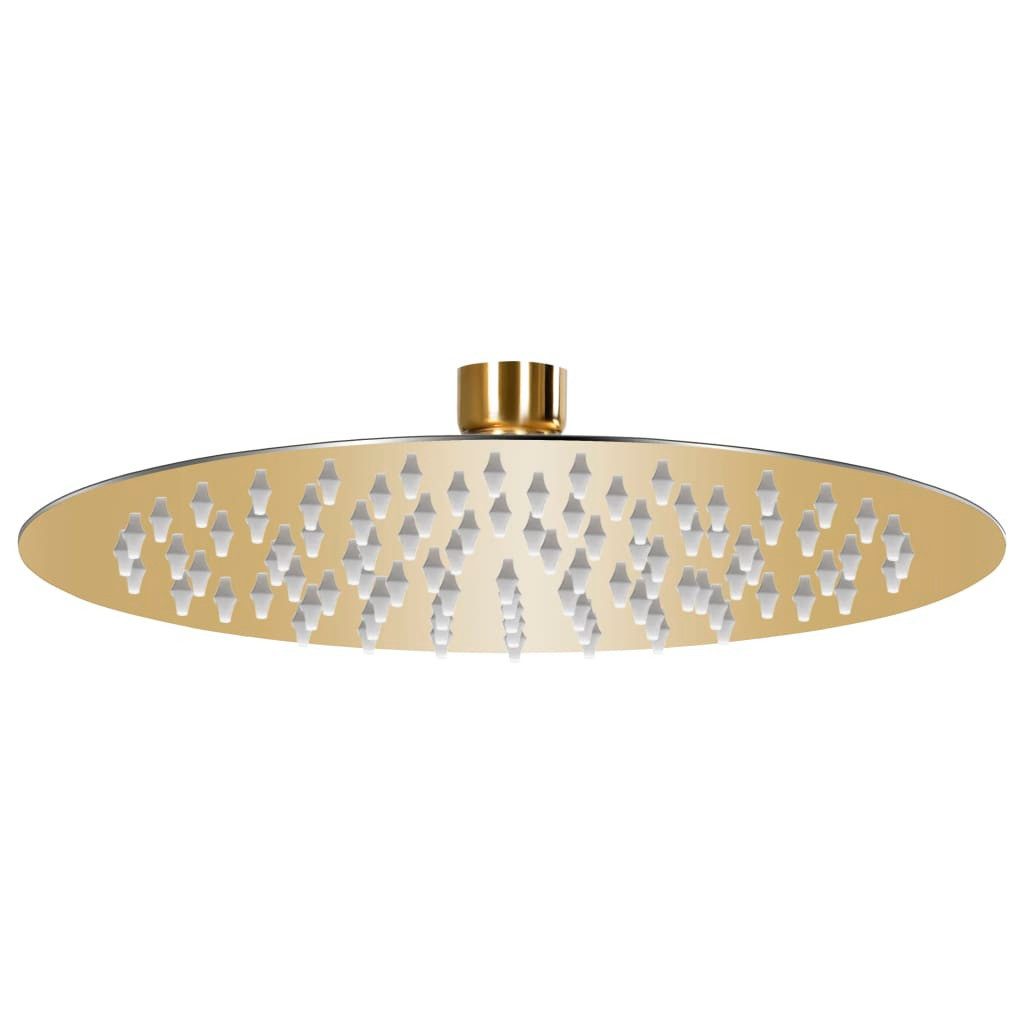 vidaXL Duschbrause 20 cm Regenbrause Edelstahl 20 cm Rund Golden Duschkopf Regendusche
