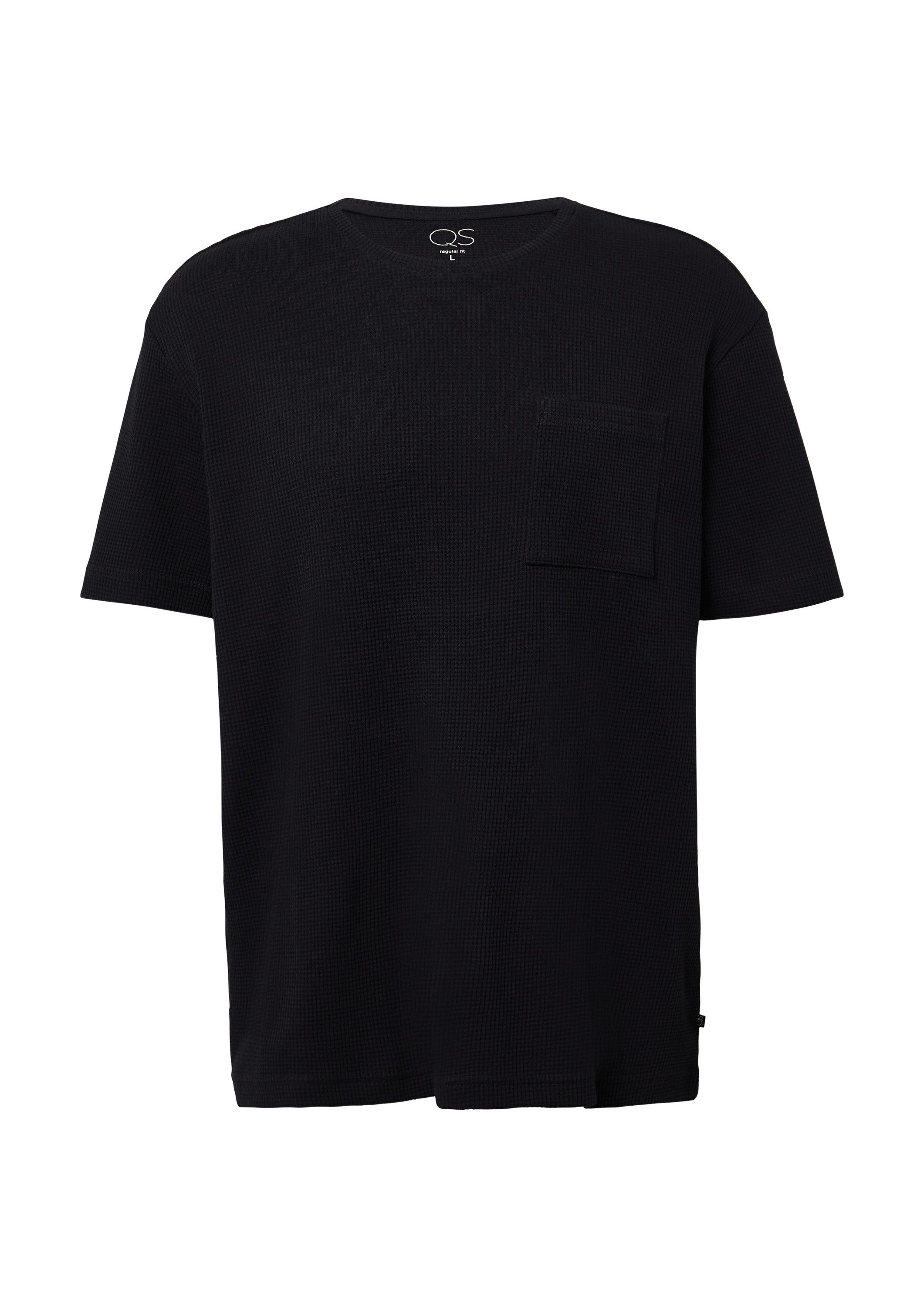 QS Kurzarmshirt T-Shirt T-Shirt aus Waffelpiqué mit Brusttasche günstig online kaufen