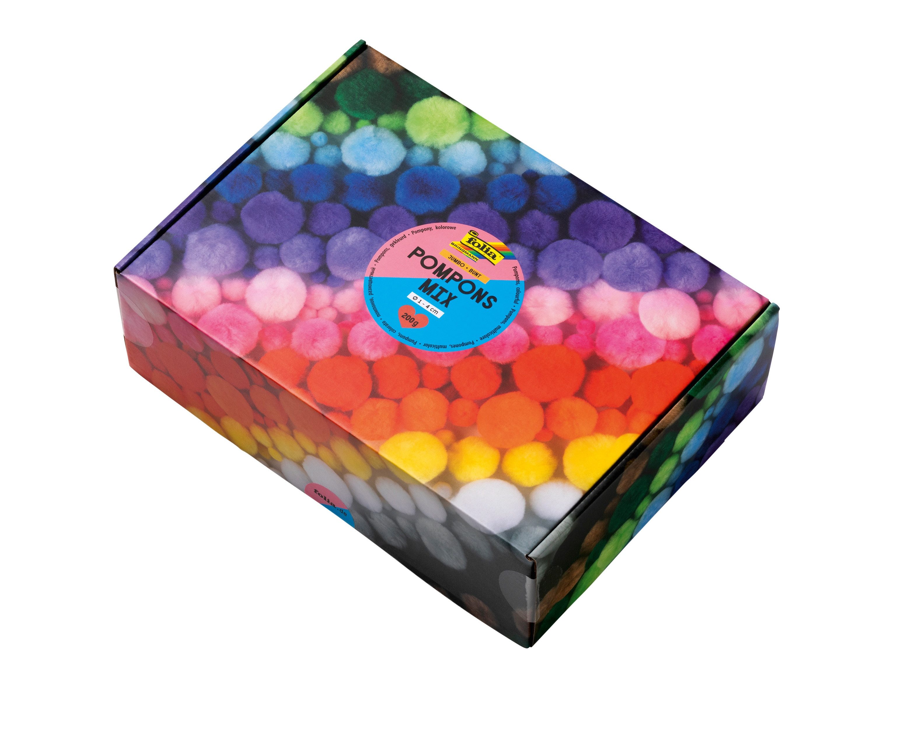 Folia Bastelfilz Pompons Mix Jumbo, bunt, 200 g