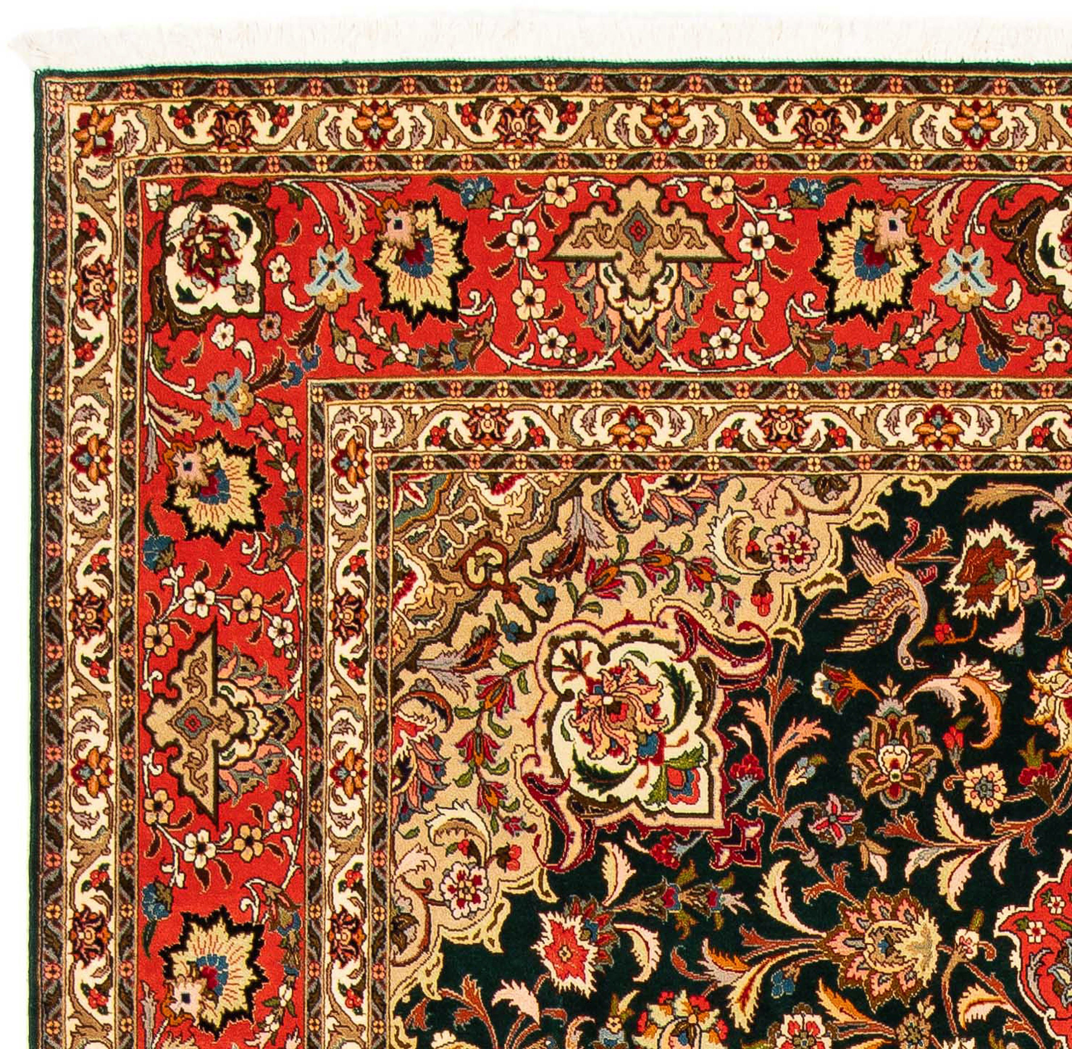 Orientteppich Perser - Handgeknüpft, cm - - morgenland, mit 7 mm, Höhe: Täbriz x rechteckig, Royal Zertifikat Wohnzimmer, rot, - Einzelstück 198 295