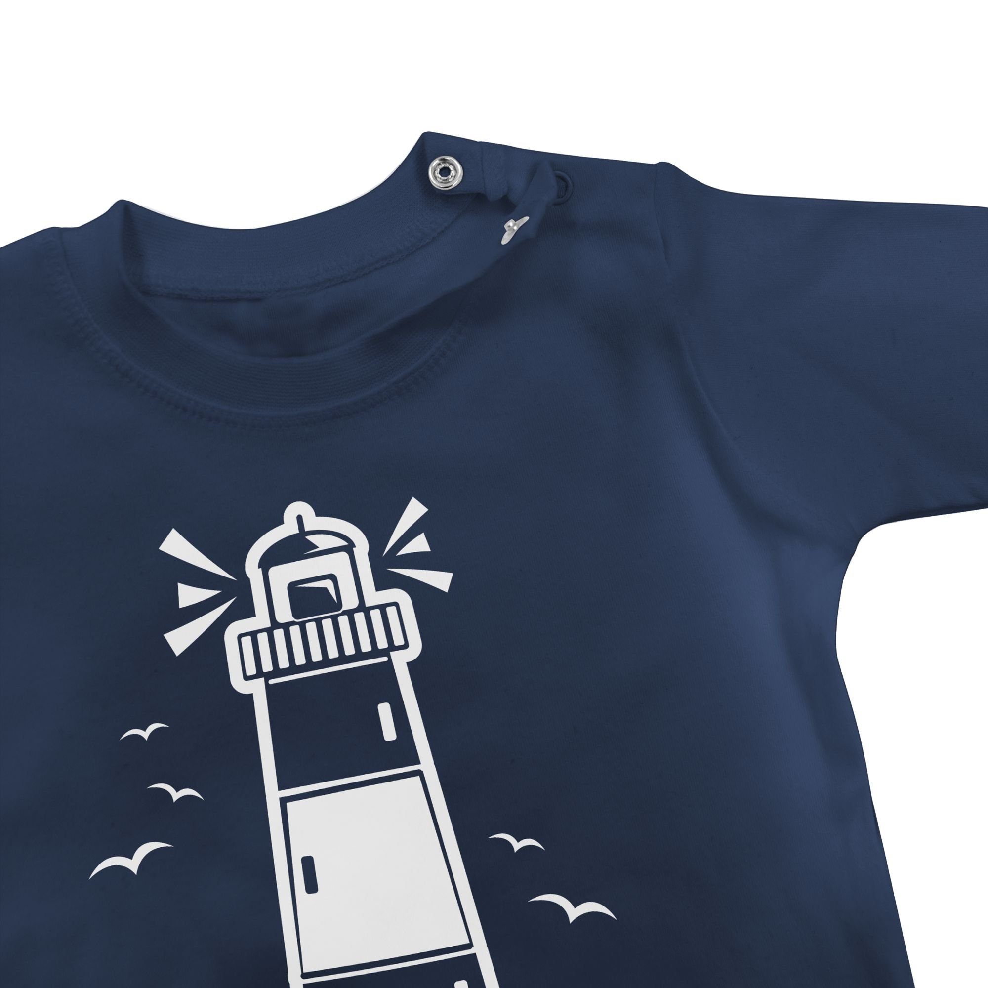 1 Shirtracer Blau T-Shirt Moin Baby - Sprüche Navy Leuchtturm Moin