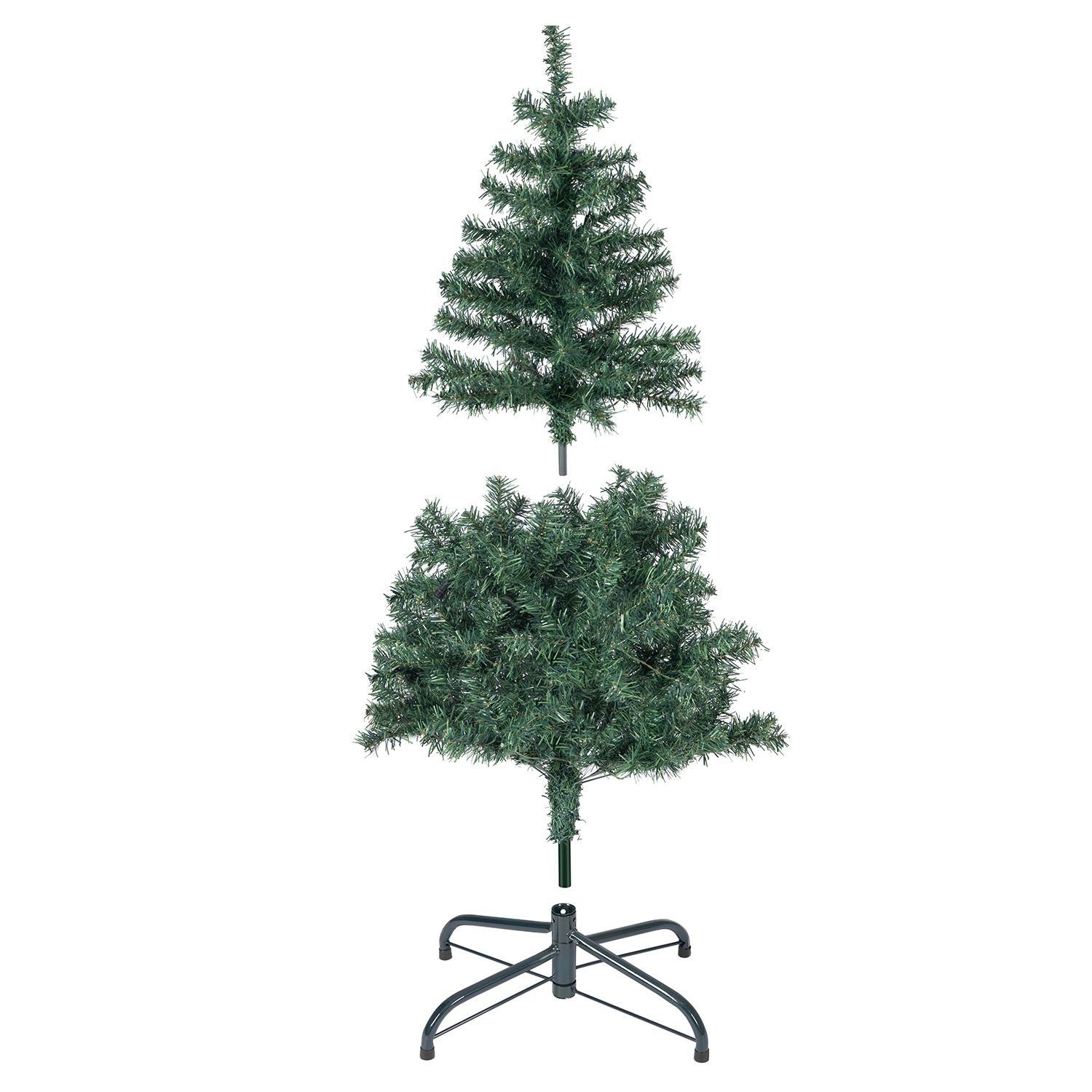 Juskys Künstlicher Weihnachtsbaum, inkl. langlebig Metall-Ständer mit Weihnachtsbaum, und LED-Lichtkette, platzsparend
