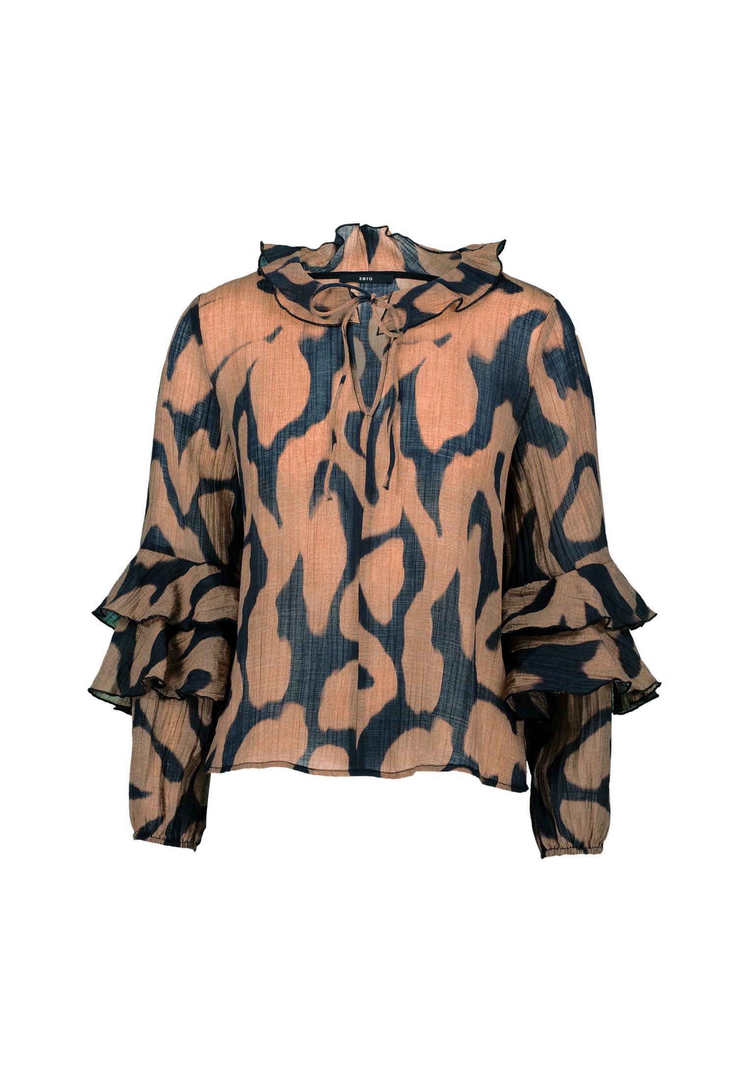 Zero Crinklebluse Damen Crinkle-Bluse mit Volants günstig online kaufen