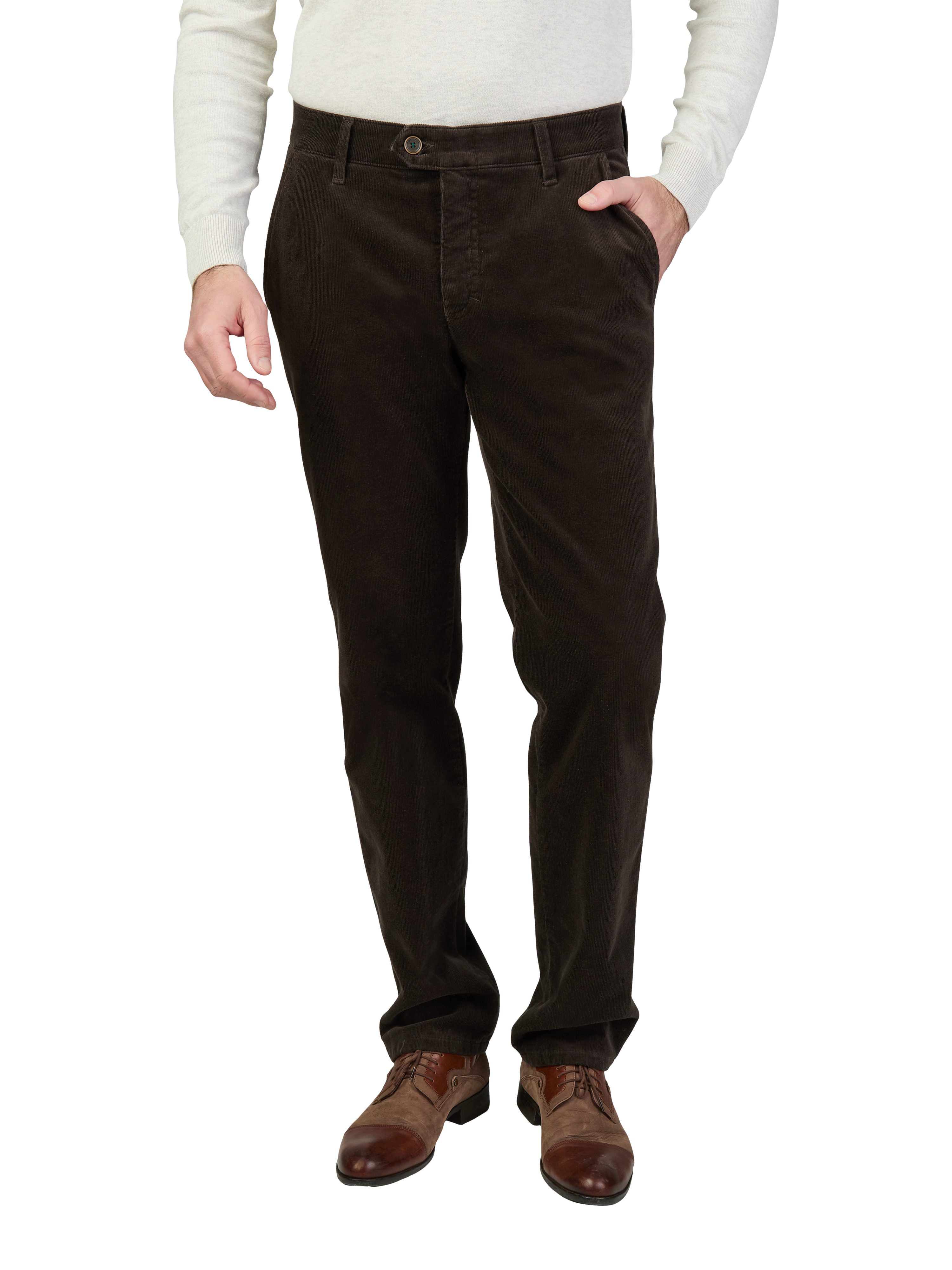 Club of Comfort Chinohose Chino/Flat Front Hose GARVEY 8200 - grau - Herrenhose - 24 Bequeme Flat Front-Hose, elastischer Komfortbund - High Stretch Feinco