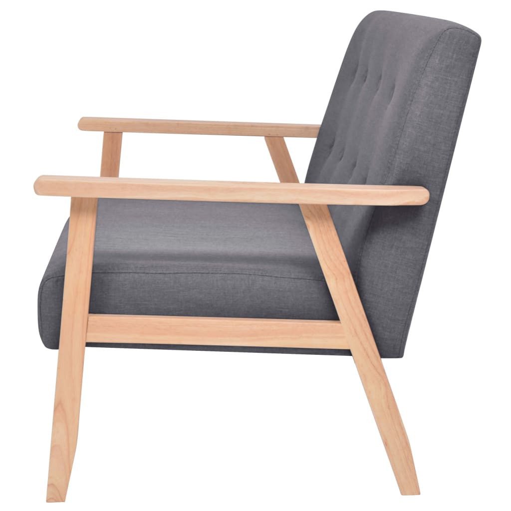 vidaXL Sofa Sofa 2-Sitzer Stoff Dunkelgrau