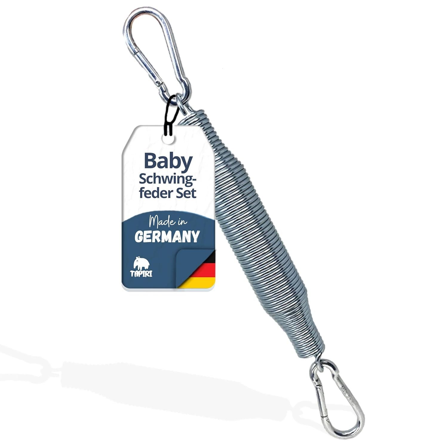 riijk Babywippe Schwingfeder Set für die Federwiege Baby, Made in Germany Speziell für die Baby Federwiege inkl. 2 Karabiner
