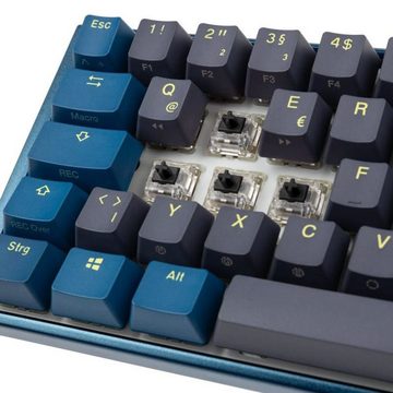 Ducky One 3 Daybreak SF Tastatur RGB LED MX-Black Gaming-Tastatur (deutsches Layout QWERTZ, Blau, Grau, Gelb)