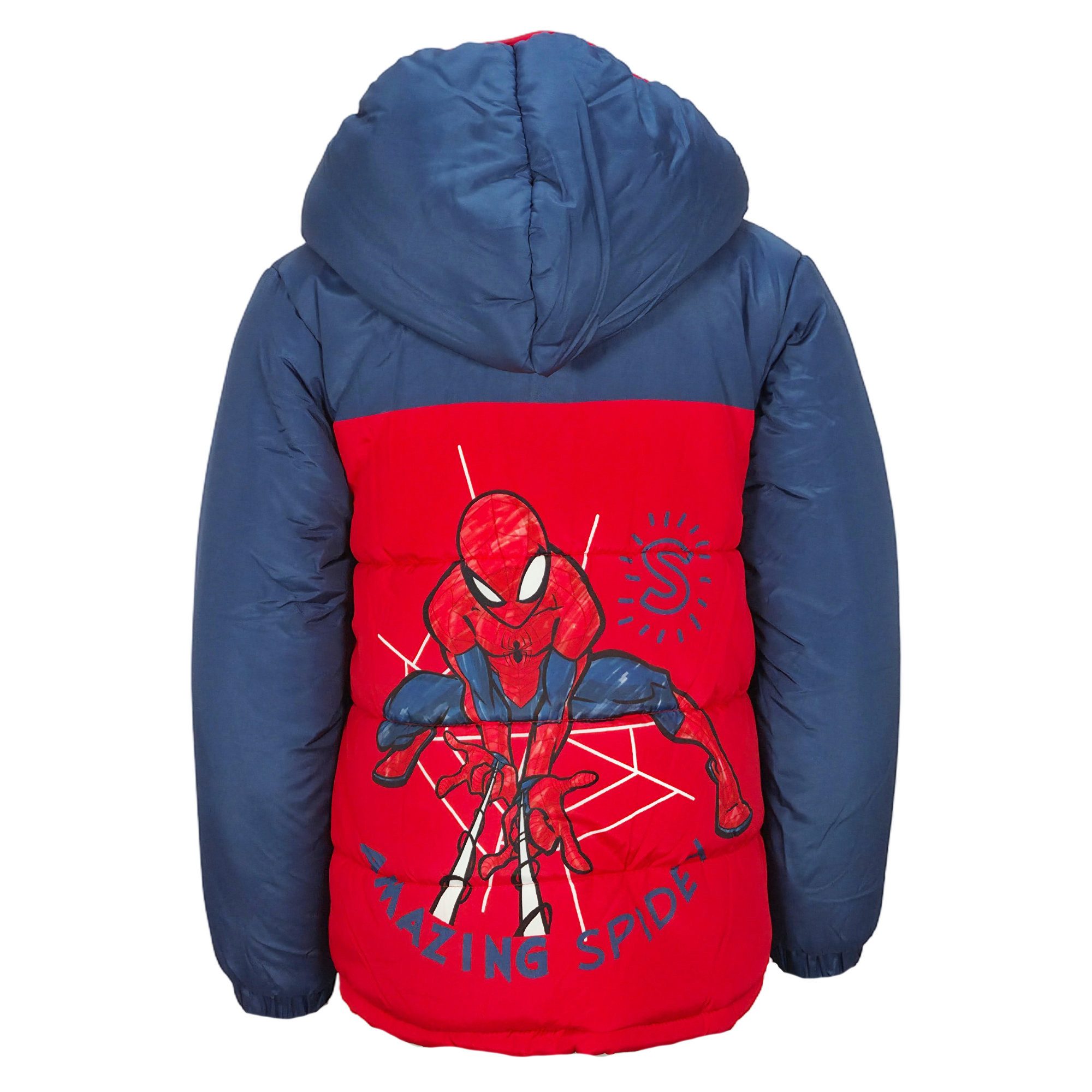 MARVEL Winterjacke Marvel Spiderman Kinder Winterjacke Jungen Jacke mit Kapuze Gr. 92 bis 128