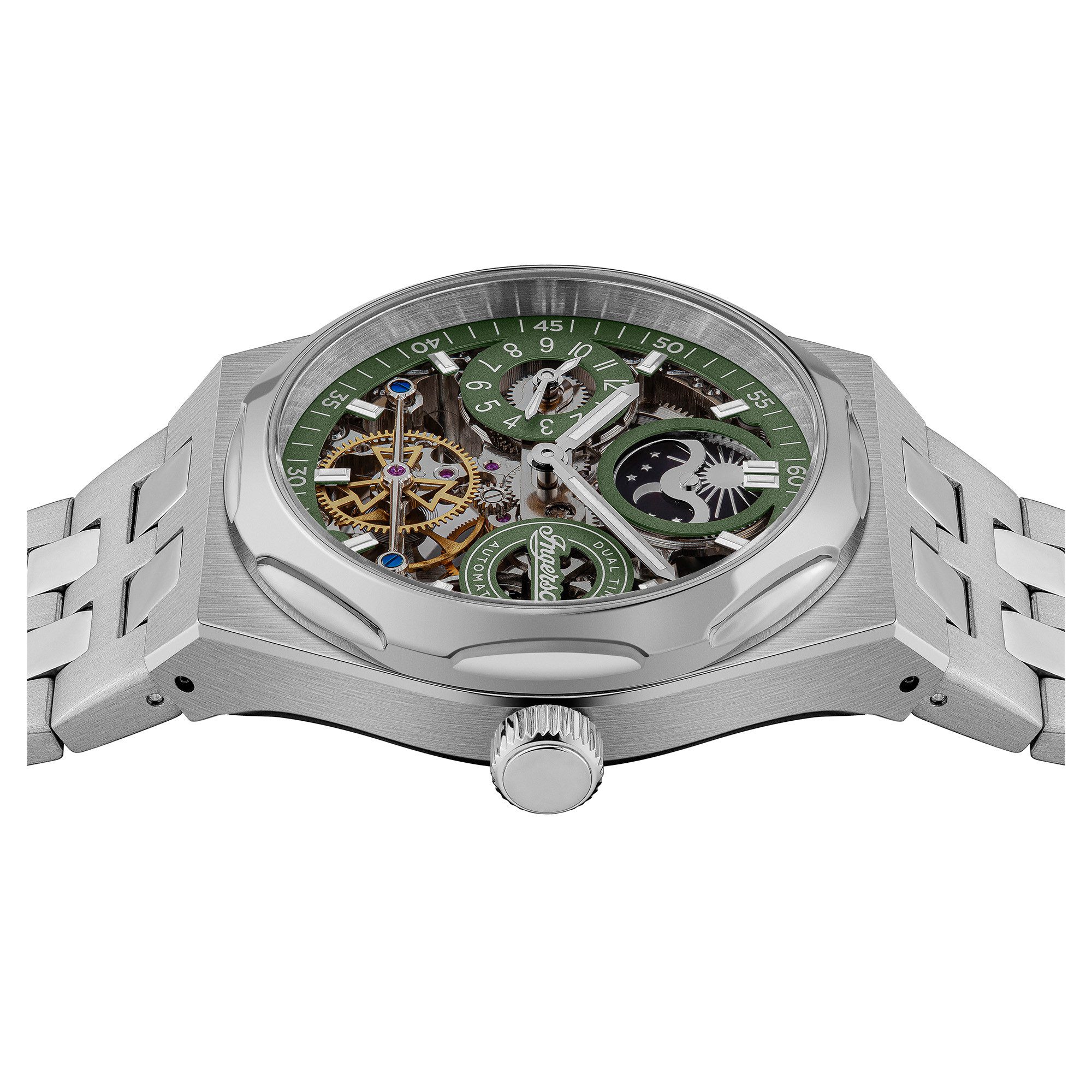 Ingersoll Automatikuhr The Broadway I12905, Armbanduhr, Herrenuhr, Mechanische Uhr, Edelstahlarmband, analog
