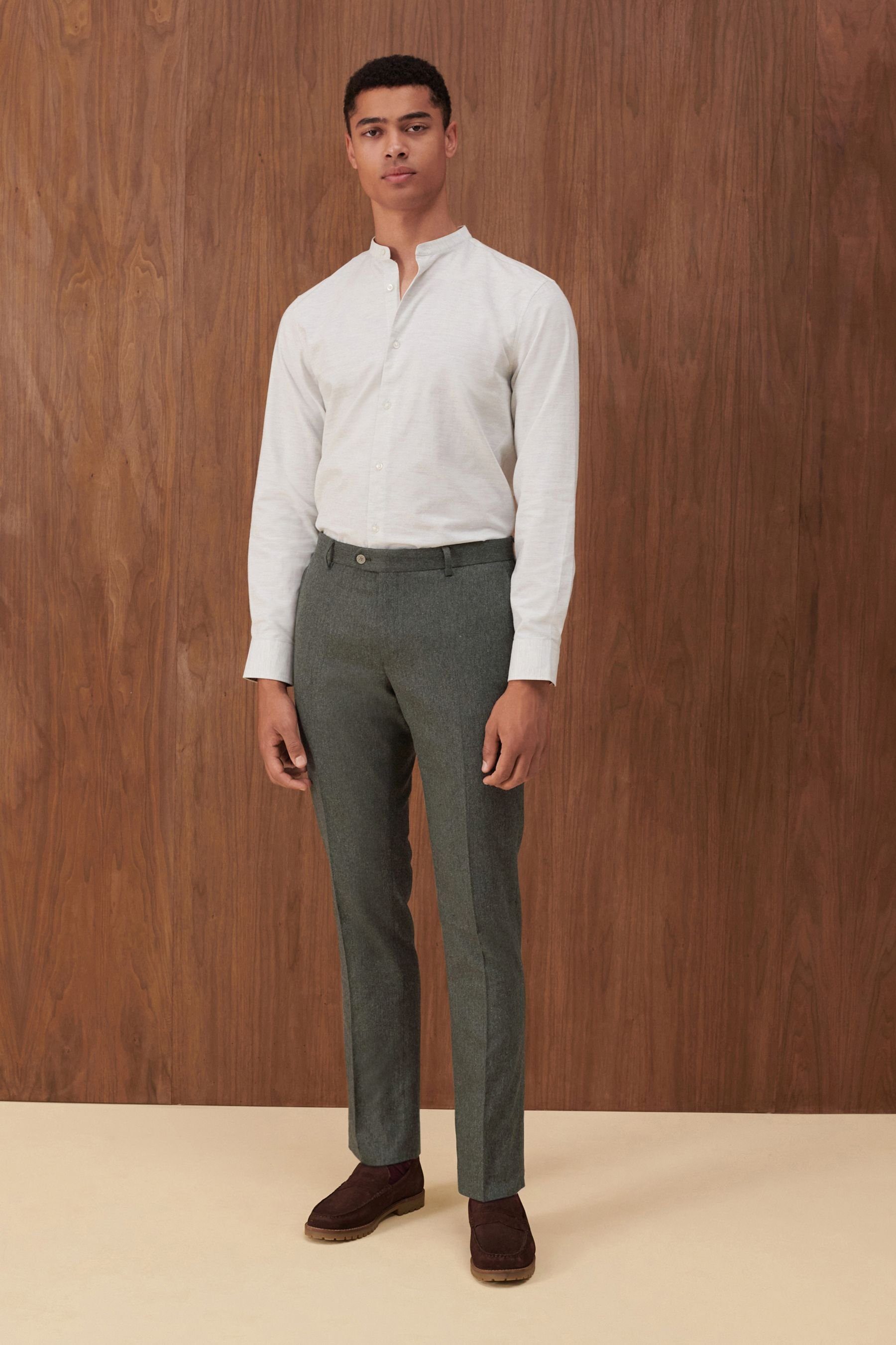 (1-tlg) aus Anzughose Donegal-Anzug Slim Fit Hose Wollmischung: Green Next