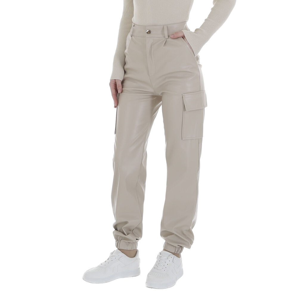 Ital-Design Lederimitathose Damen Freizeit (86365178) Stretch Jogginghose i günstig online kaufen